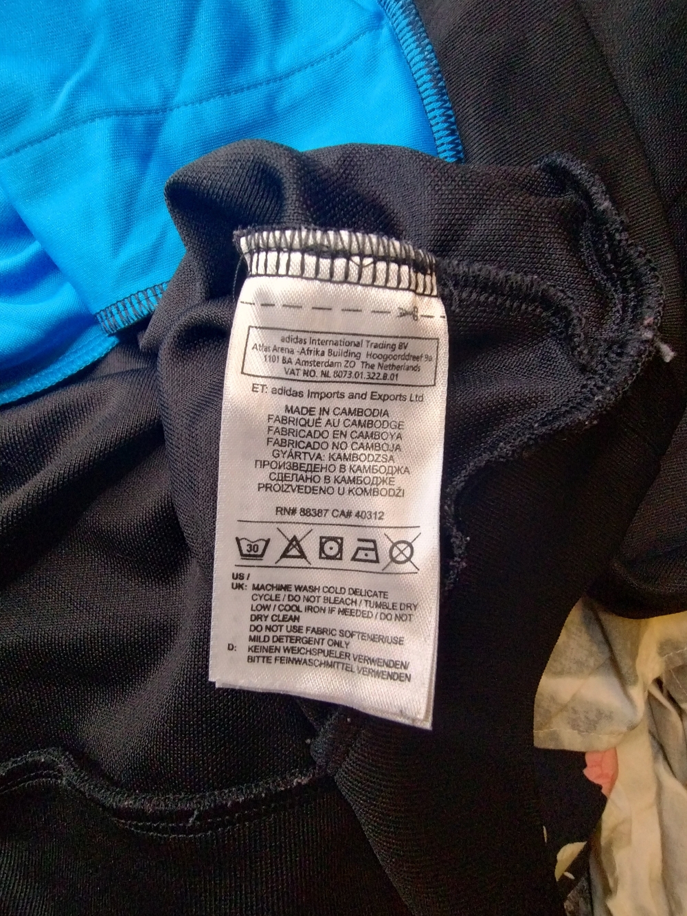adidas Black Hoodie Jacket with Teal Accents - Picture 6 of 6